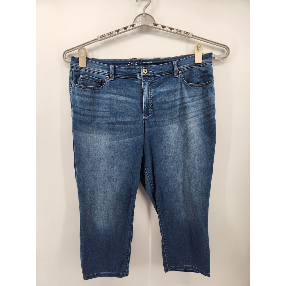 INC International Concepts Women's 22W Skinny Leg Tummy‎ Control Capri Jeans